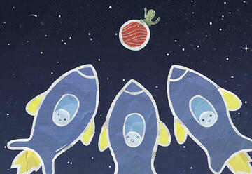 В гостях у театра Гешер — Три космонавта — Спектакль для детей на русском языке в Израиле